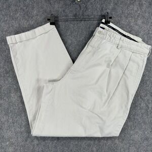 Polo Ralph Lauren Pants Mens 36x27 (Tag 38x30) Beige Polo Chino Pleated Cuffed